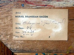 Original label in the artist's hand with title.